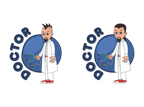 Dottore e chirurgo personaggio dei cartoni animati — Vettoriale Stock