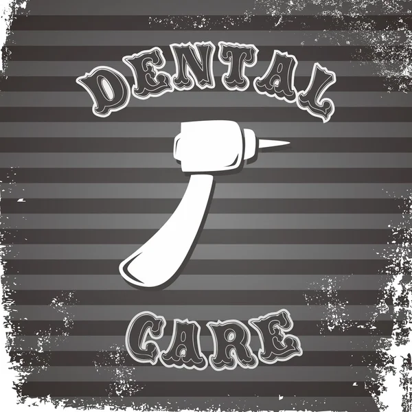 Dental vintage drill — Stock Vector