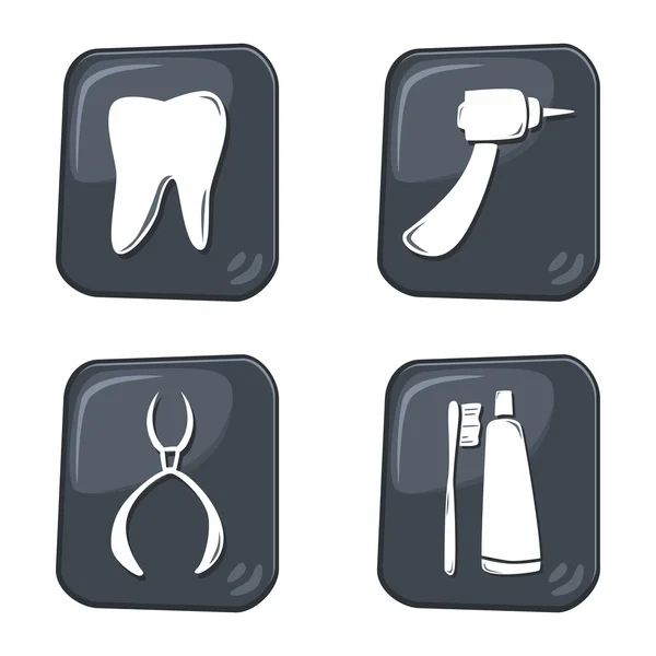 Set di icone dentali — Vettoriale Stock