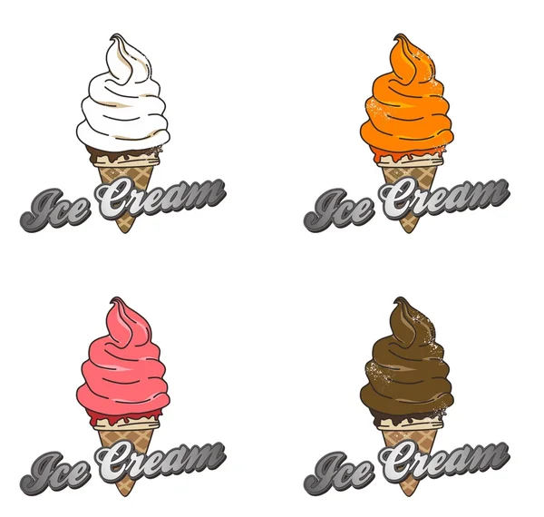 Ice cream set — Stock Vector