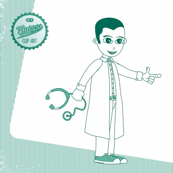 Arzt und Chirurg Cartoon-Figur — Stockvektor