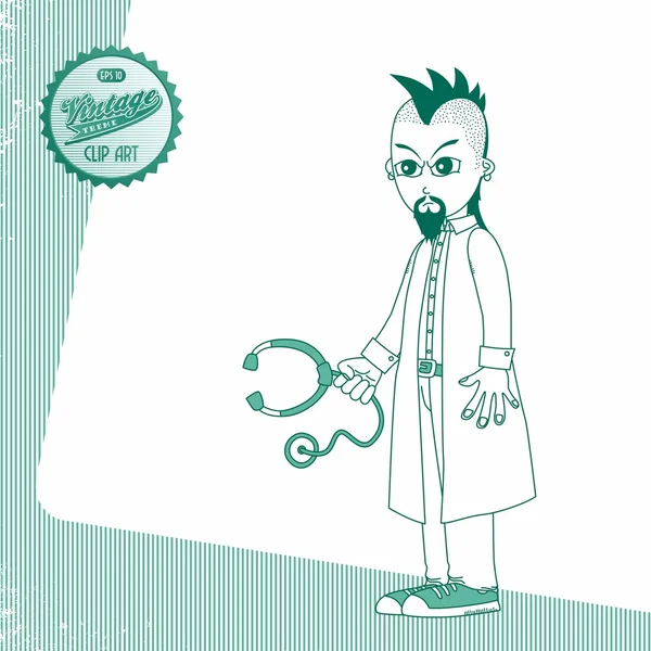 Médico e cirurgião personagem dos desenhos animados — Vetor de Stock