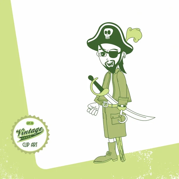 Capitaine pirate — Image vectorielle