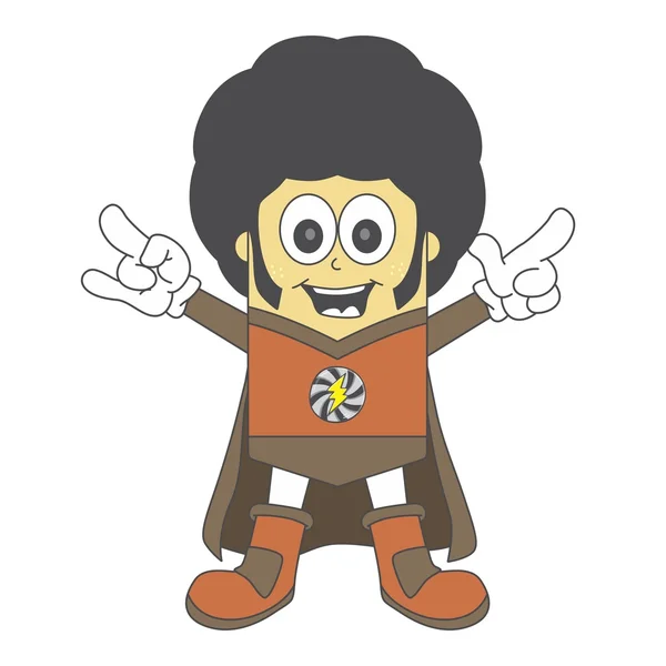 Niño en camisa marrón — Vector de stock