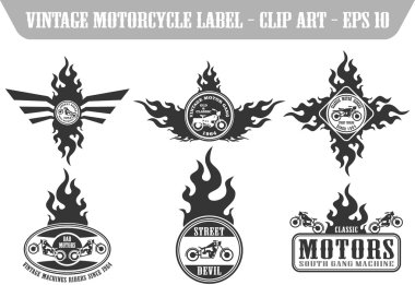 Motor label set clipart