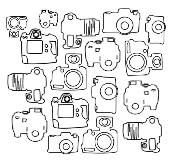 Kamera fotoğraf sanat doodle — Stok Vektör