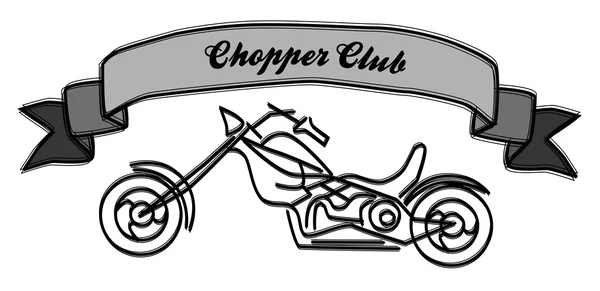 Chopper motorkerékpár — Stock Vector