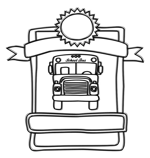 Cinta de línea de autobús escolar — Vector de stock