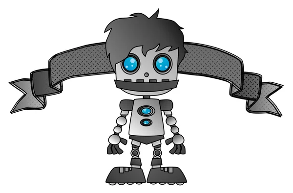 Χάλυβα μεταλλικά ρομπότ κορδέλα — Διανυσματικό Αρχείο