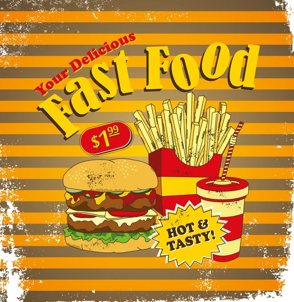 Fast food menu — Stock Vector