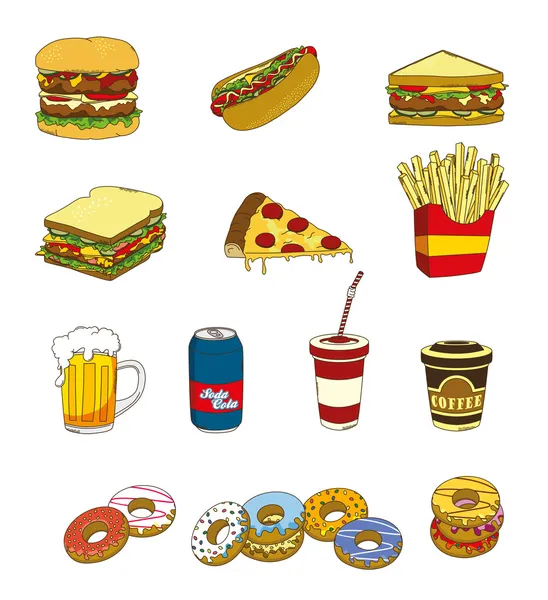 Fast food menu — Stock Vector