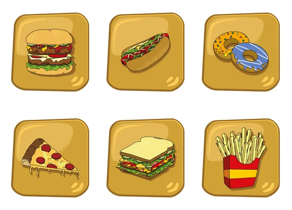 Przycisk fast food — Wektor stockowy