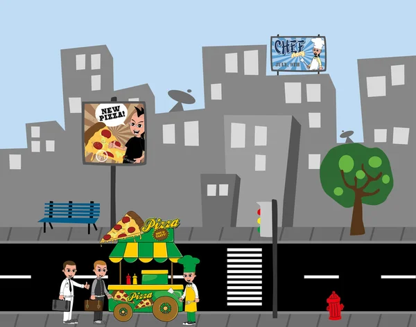 Kiosque à pizza — Image vectorielle