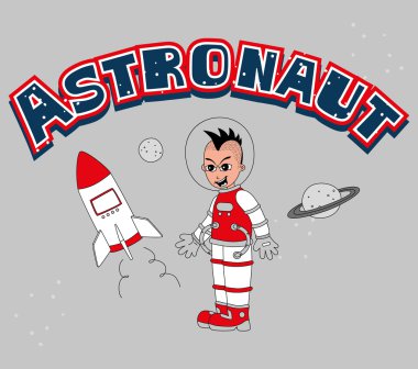 astronot karikatür