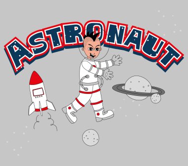 astronot karikatür