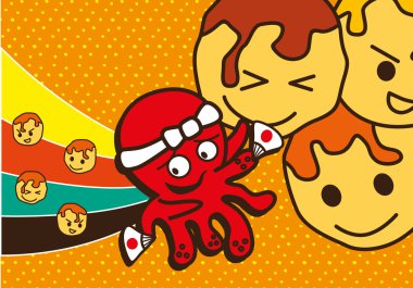 Deniz ürünleri karikatür