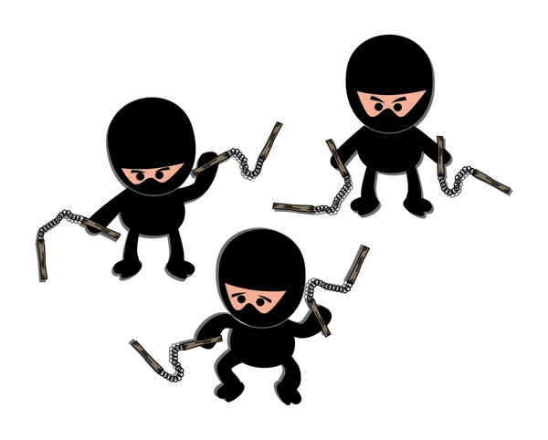 Ninja guerrero de dibujos animados — Archivo Imágenes Vectoriales