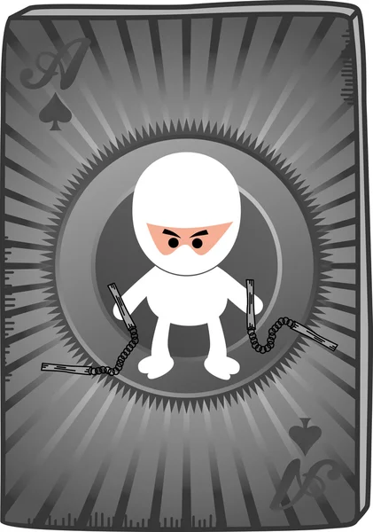 Poker card ninja — Stock Vector