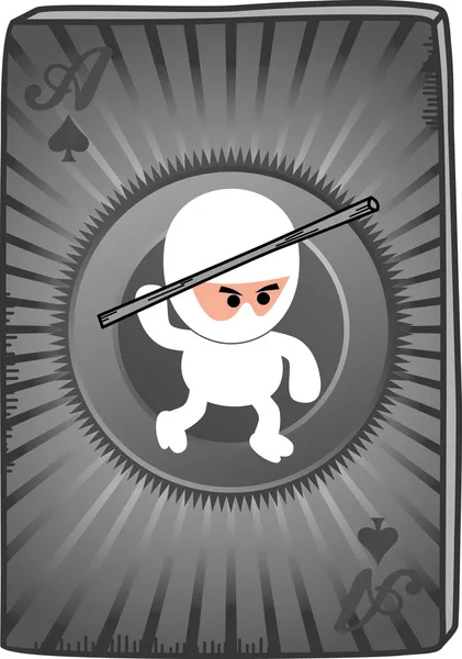 Poker card ninja — Stock Vector