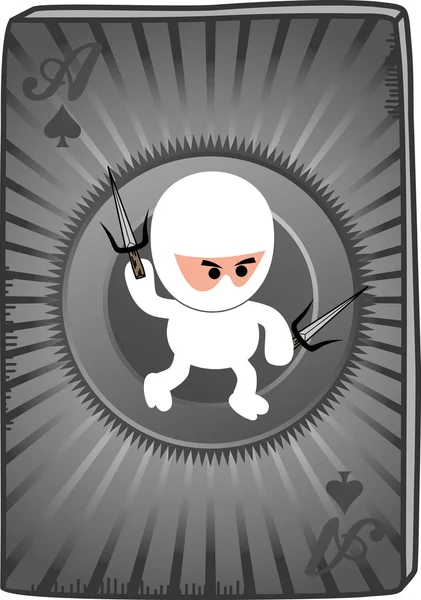 Poker card ninja — Stock Vector