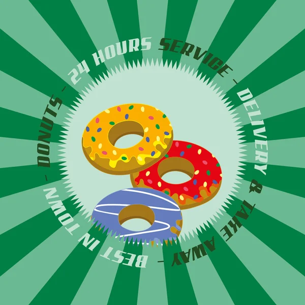 Donut label green — Stock Vector