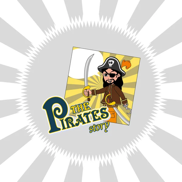 Pirat tecknade serier — Stock vektor