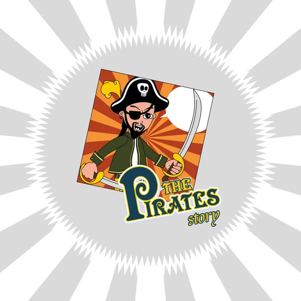 Historieta pirata de dibujos animados — Vector de stock