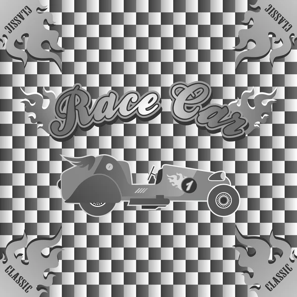Retro yarış araba vintage — Stok Vektör