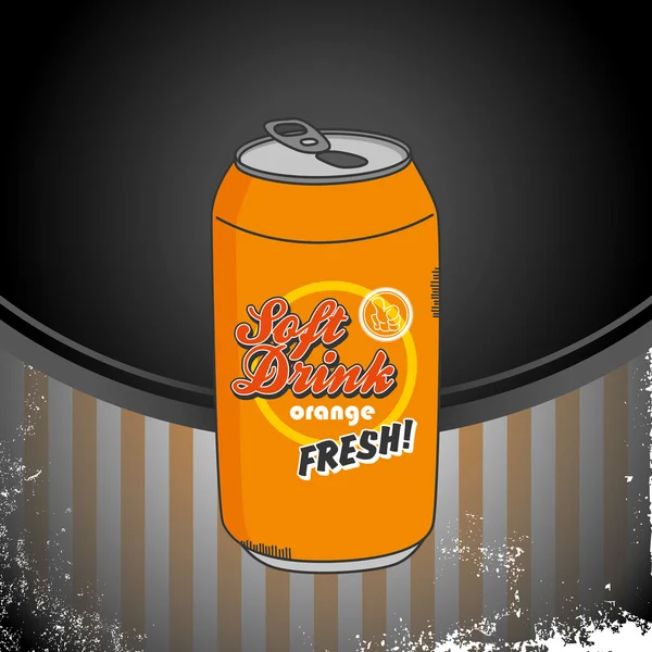 Soft drink can orange — Stock Vector