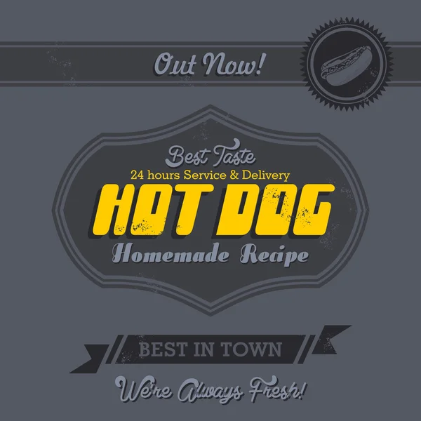 Affiche hot dog — Image vectorielle