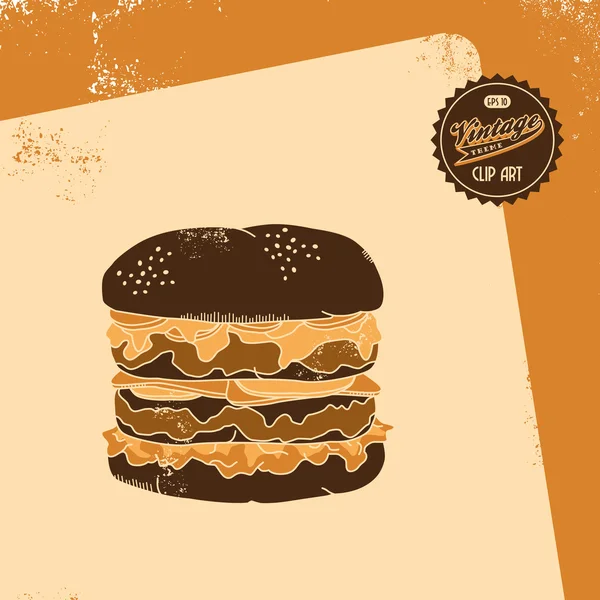 Grand hamburger — Image vectorielle