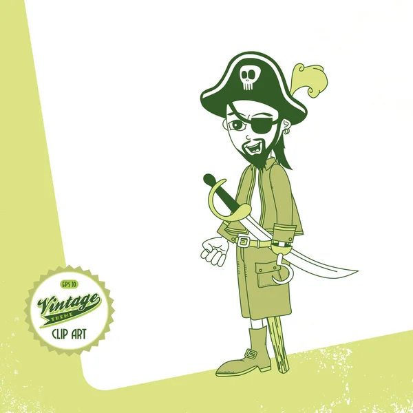 Capitano pirata — Vettoriale Stock