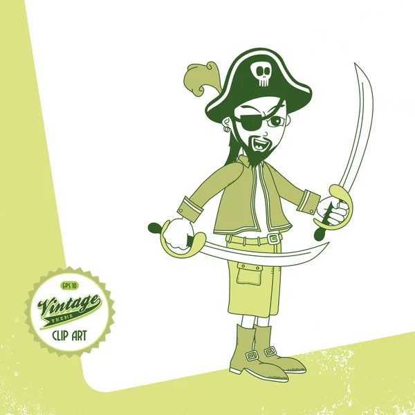 Capitán pirata — Vector de stock