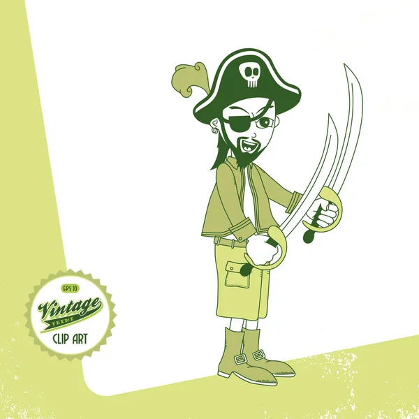 Capitano pirata — Vettoriale Stock