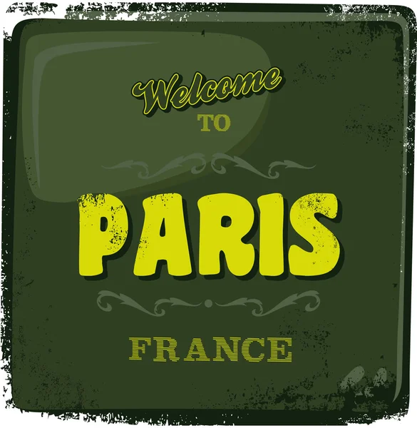 Paris turistmæssige hilsen reklame tegn – Stock-vektor