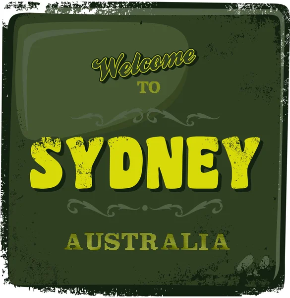 Sydney turistické pozdrav reklamní tabule — Stockový vektor