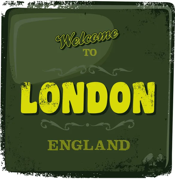 Londýn turistický pozdrav reklamní tabule — Stockový vektor