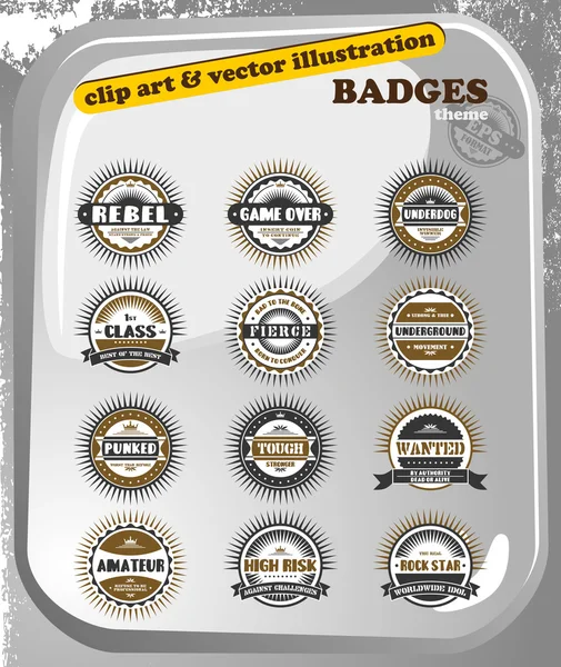 Ensemble de badges divers — Image vectorielle