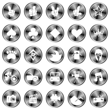 gümüş metal etiket düğmesini