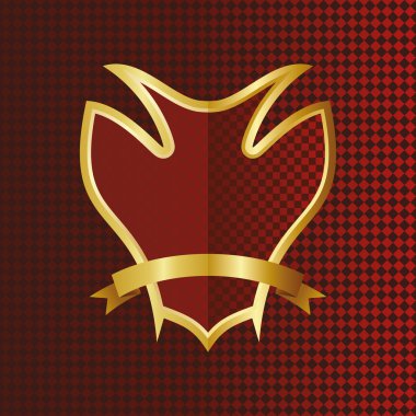 kurdele ile golden çerçevedeki kalkan