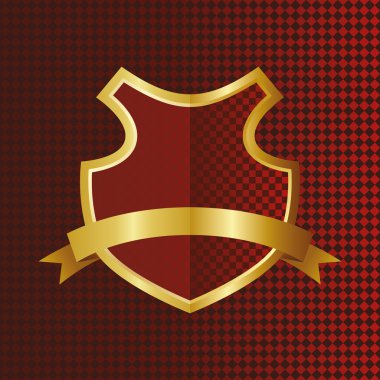 kurdele ile golden çerçevedeki kalkan