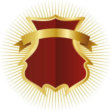 golden çerçevedeki kırmızı kalkan