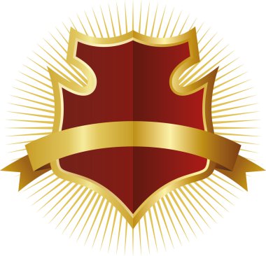 golden çerçevedeki kırmızı kalkan