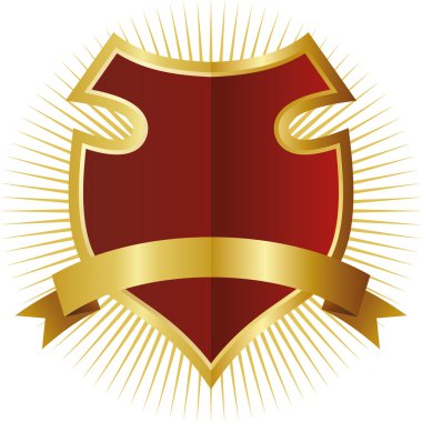 golden çerçevedeki kırmızı kalkan