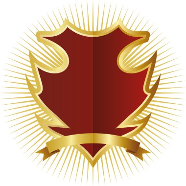 golden çerçevedeki kırmızı kalkan