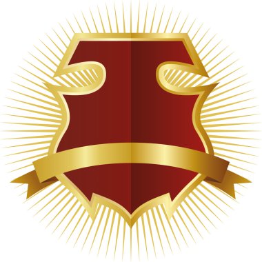 golden çerçevedeki kırmızı kalkan