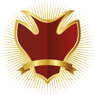 golden çerçevedeki kırmızı kalkan