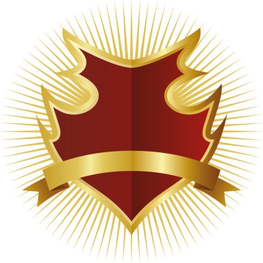 golden çerçevedeki kırmızı kalkan