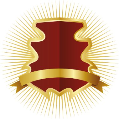 golden çerçevedeki kırmızı kalkan