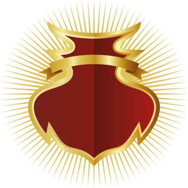golden çerçevedeki kırmızı kalkan